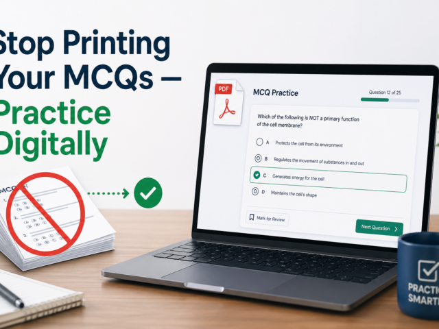 Stop Printing Your MCQs — Practice Digitally for Free