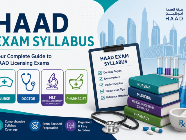 HAAD Exam Syllabus : Nurse, Doctor, Dentists, MLT and Pharma