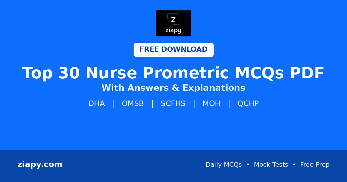 Free Nurse Prometric MCQs PDF
